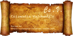 Csizmadia Valdemár névjegykártya